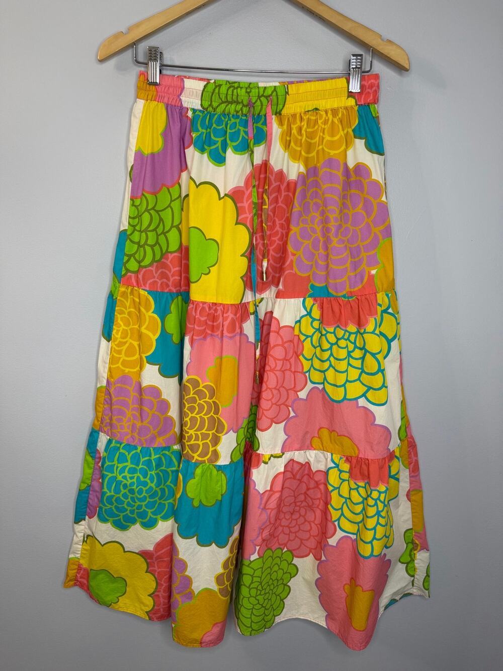 Flora Bea NYC Floral Midi Skirt Resort Vacation Women's M
